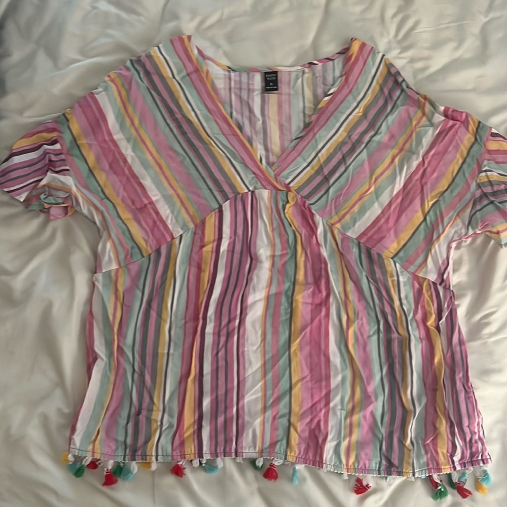 Women’s XL Emery Rose linen striped top